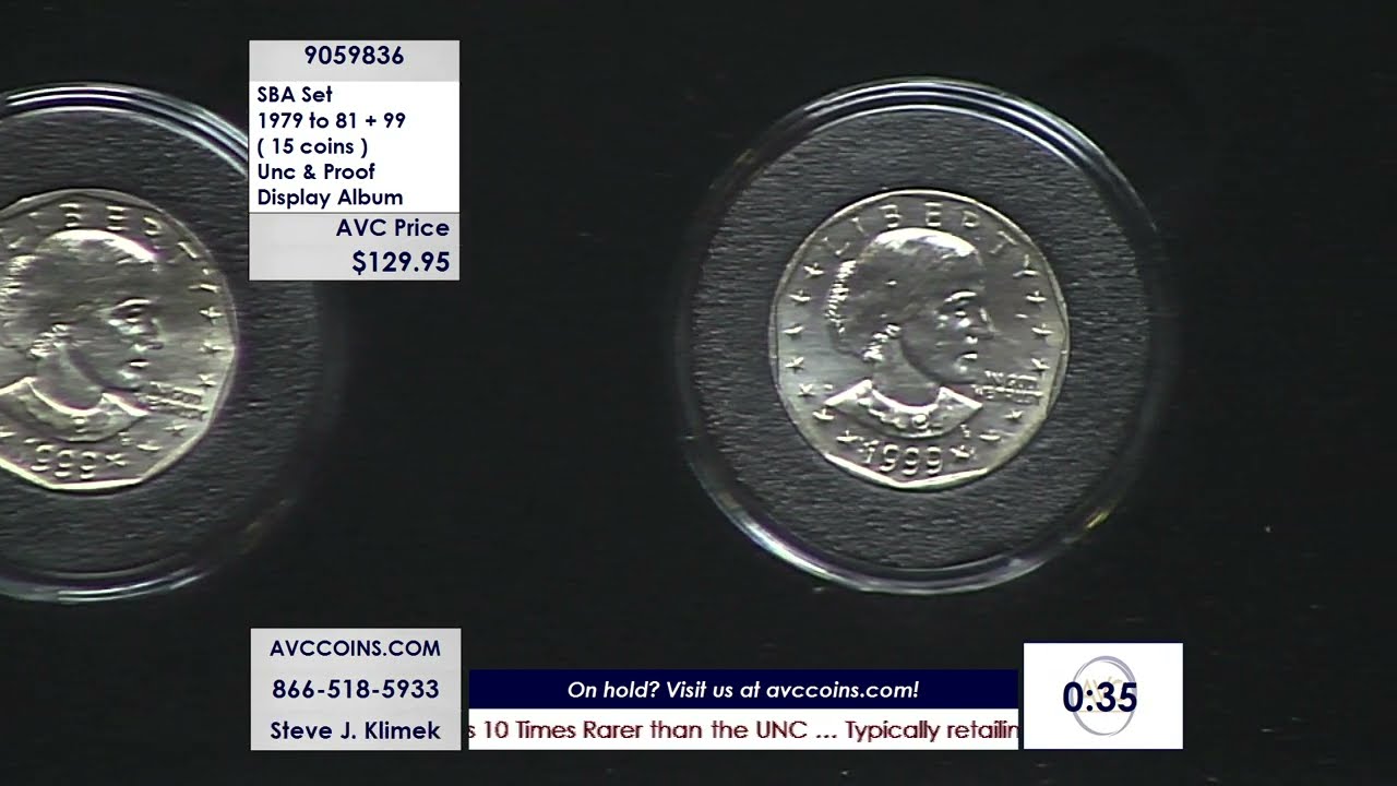 SBA Set -  1979 to 81 + 99 (15) Unc & Proof - Display Album