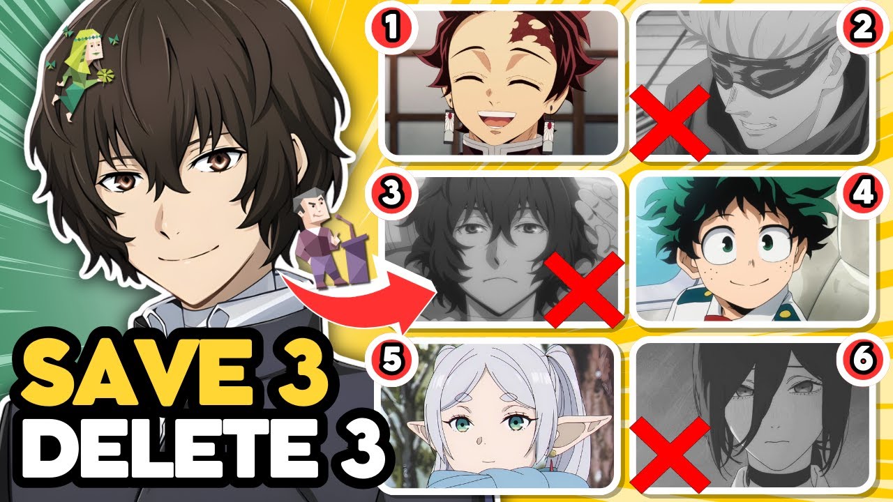 SAVE 3 ✅ and DELETE 3 ❌ ANIME CHARACTERS for each PERSONALITY 🔥🧠 | ANIME QUIZ