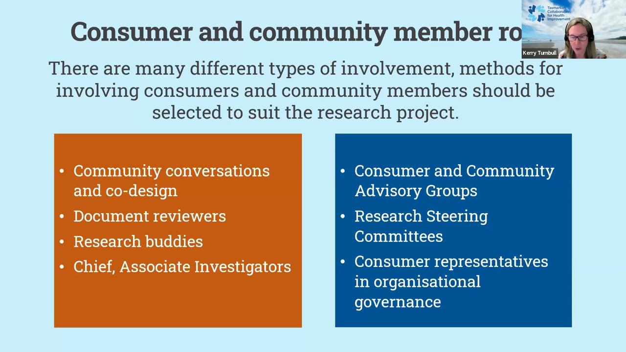 Getting started with consumer and community involvement in research