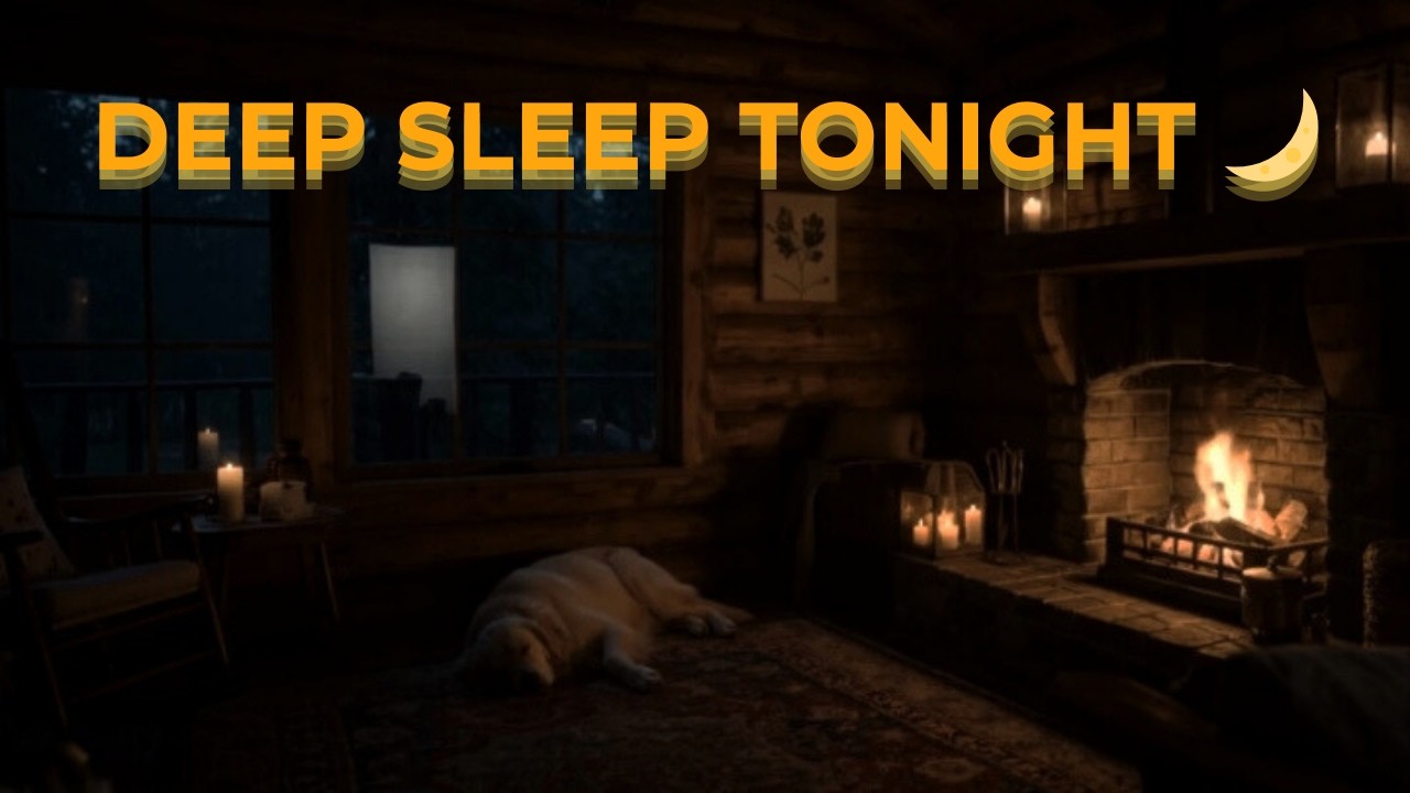 Cozy Fireplace Rain Night 🌧️🔥 Deep Sleep Sounds for Relaxation, Insomnia Relief & Peaceful Sleep