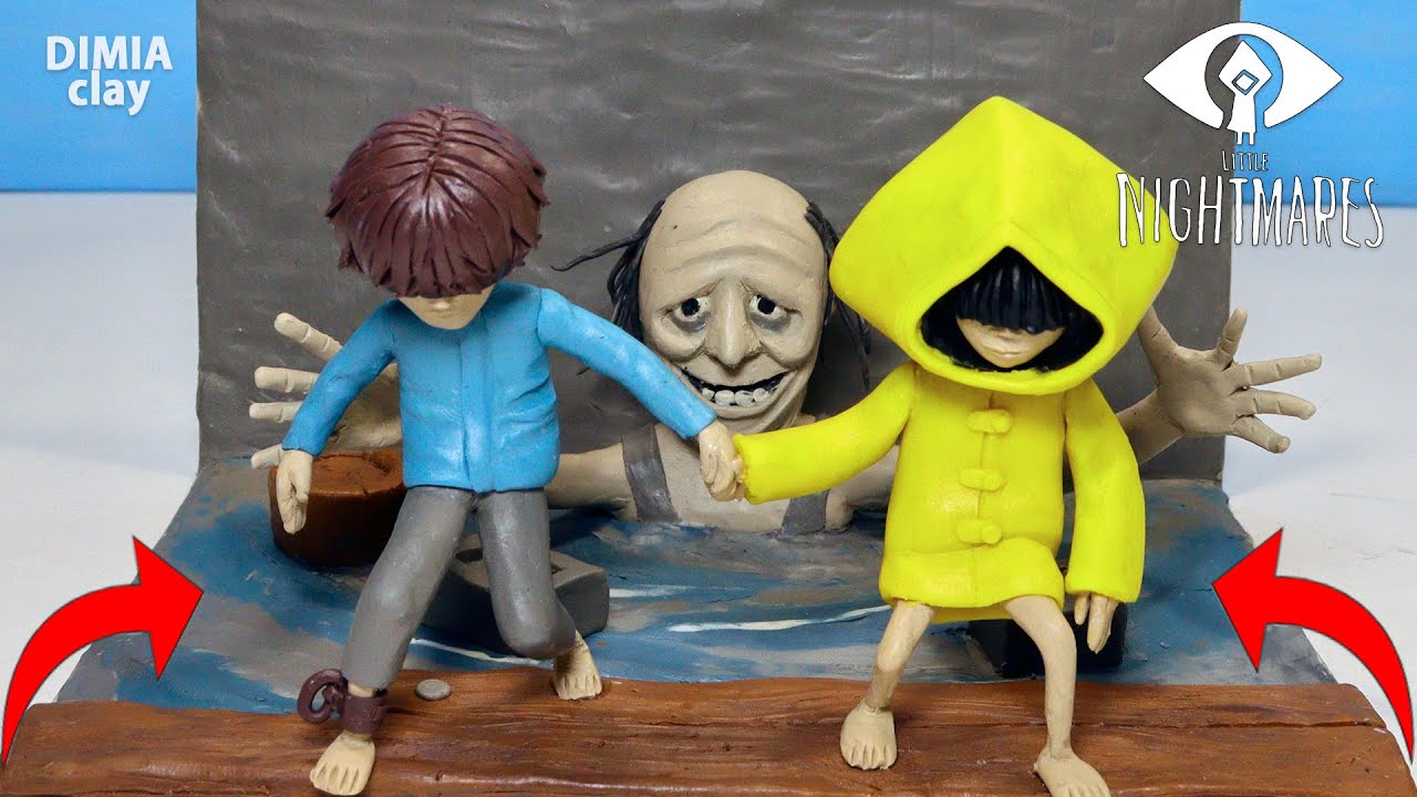 THE GRANNY, THE RUNAWAY KID and SIX from Little Nightmares - new plasticine diorama by Dimia Clay