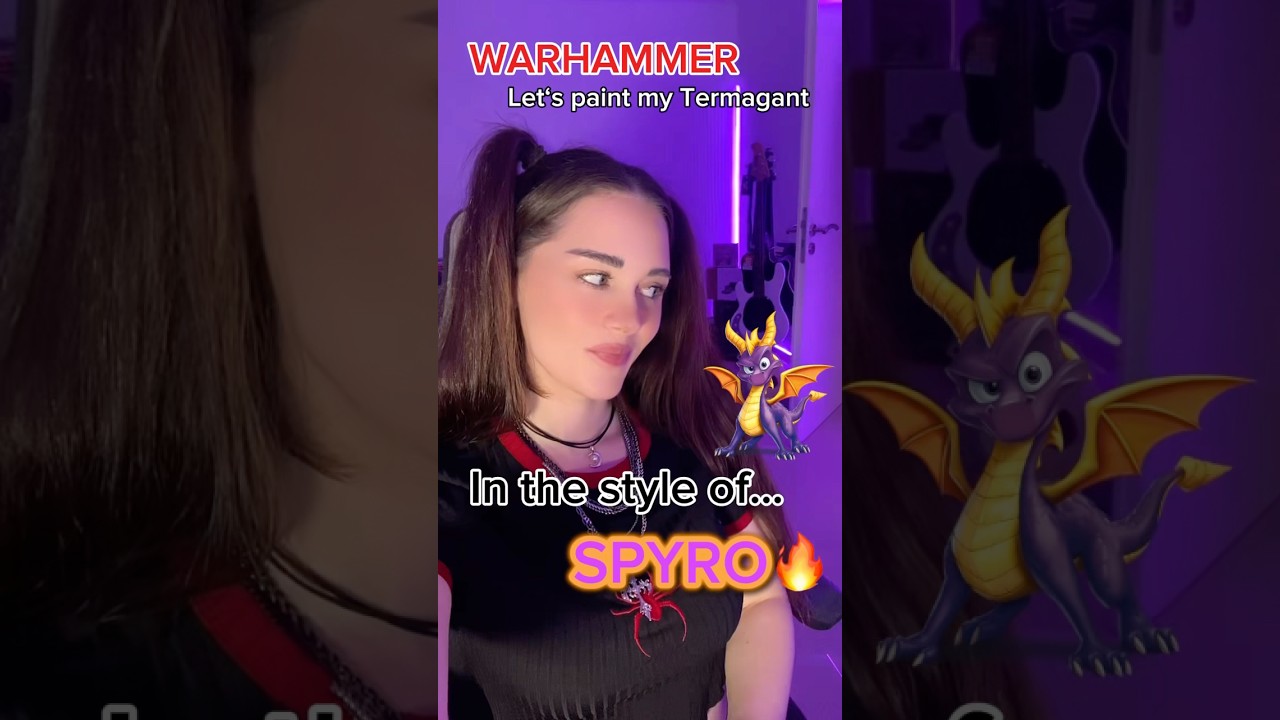 Let&lsquo;s paint my Termagant in the style of SPYRO🔥 #warhammer #miniaturepainting