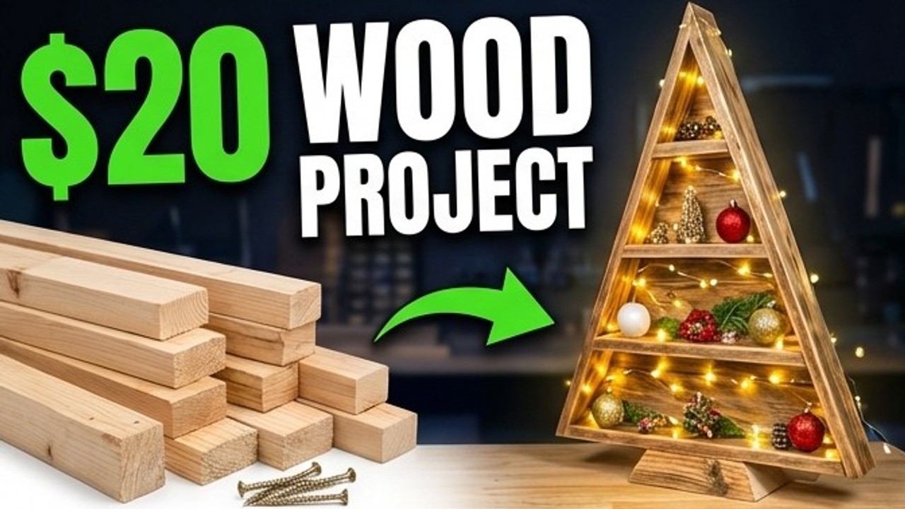 DIY Wooden Christmas Tree Shelf 🎄 | Easy Build Using Reclaimed Wood