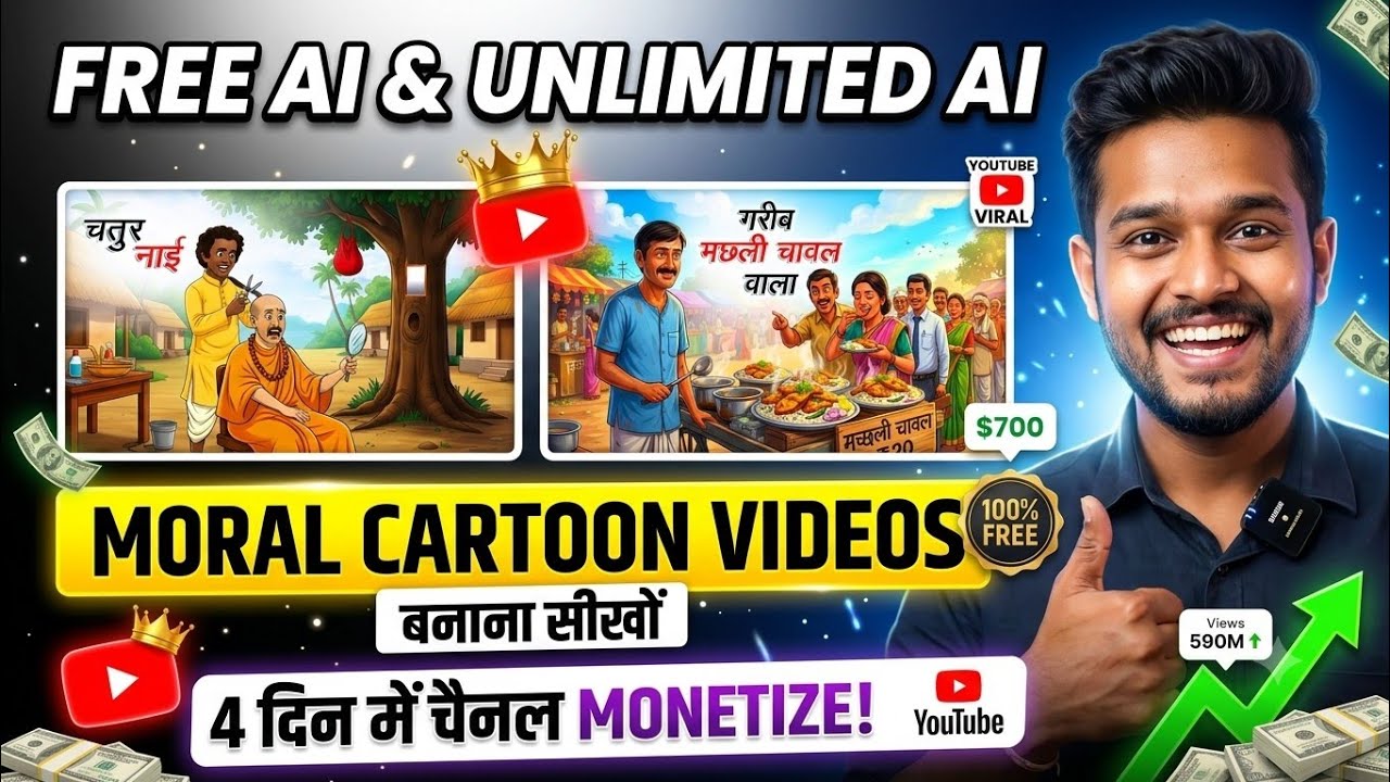 AI Se 2D Cartoon Video Kaise Banaye | Moral Story Cartoon Video Kaise Banaye | Free AI Animation