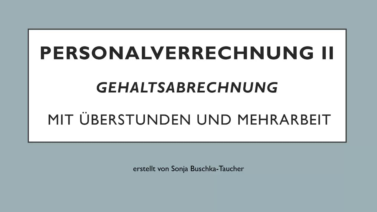 PERSONALVERRECHNUNG 2
