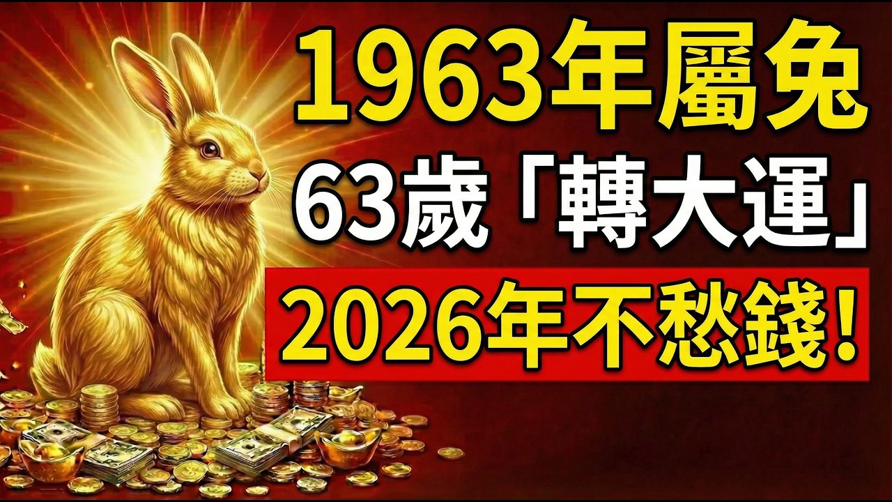 1963年屬兔人：63歲正式「告別窮忙」！2026年是你的轉運年，財神爺親自敲門！會發生什麼？快看！