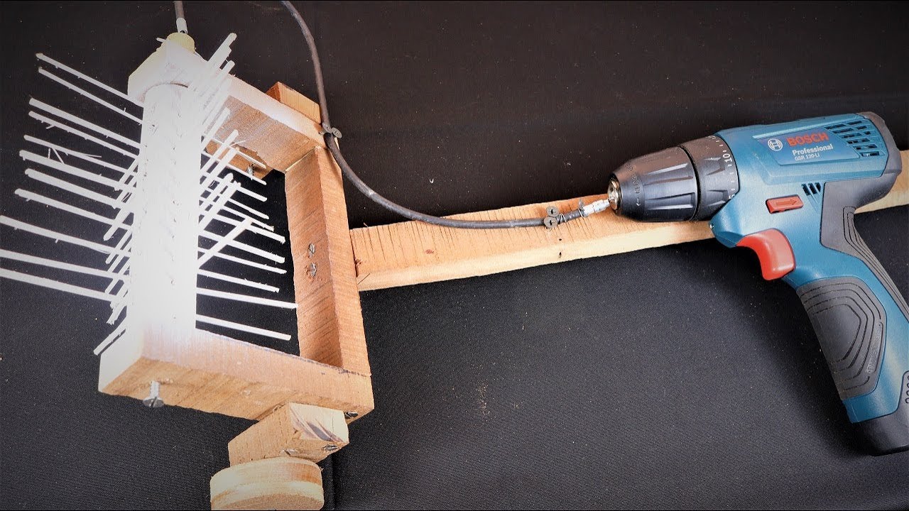 How to Make a Drill powered Sweeper/ broom | DIY