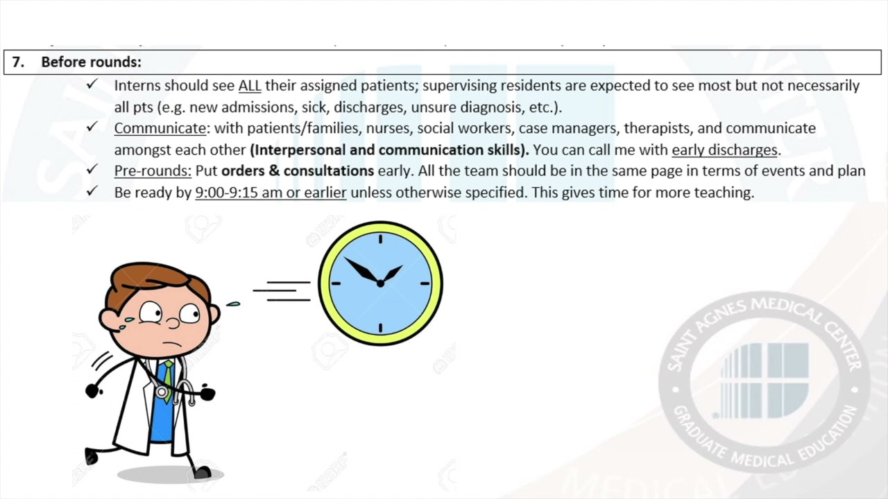 Expectations During Medical Ward Rotation - 2/2