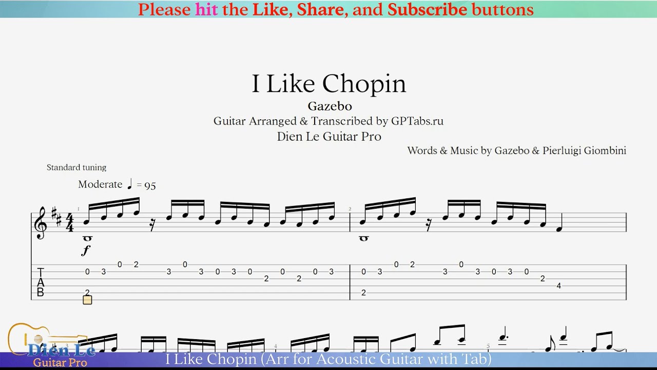 I Like Chopin (Arr for Acoustic Guitar with Tab)
