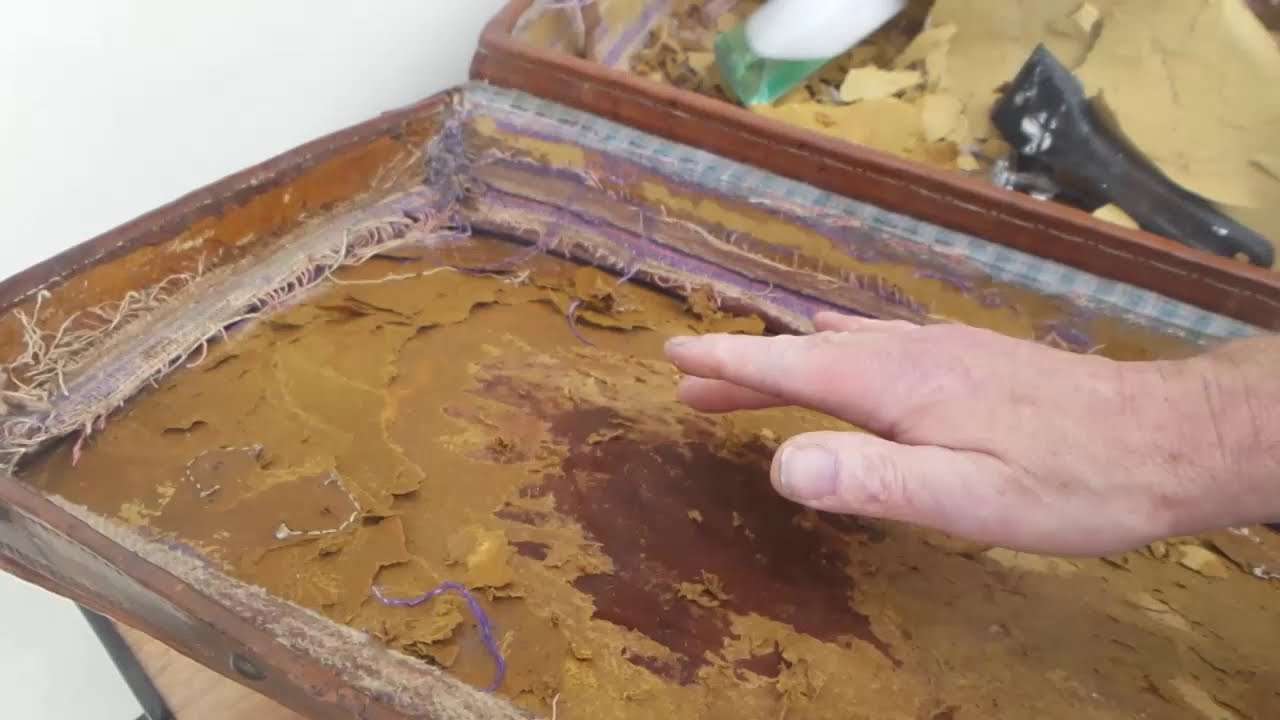 Antique Rescue or ruin ? £25 ebay antique leather suitcase upcycle !