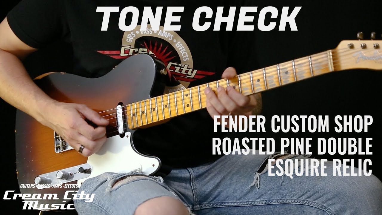 TONE CHECK: Fender Custom Shop Roasted Pine Double Esquire Demo | No Talking