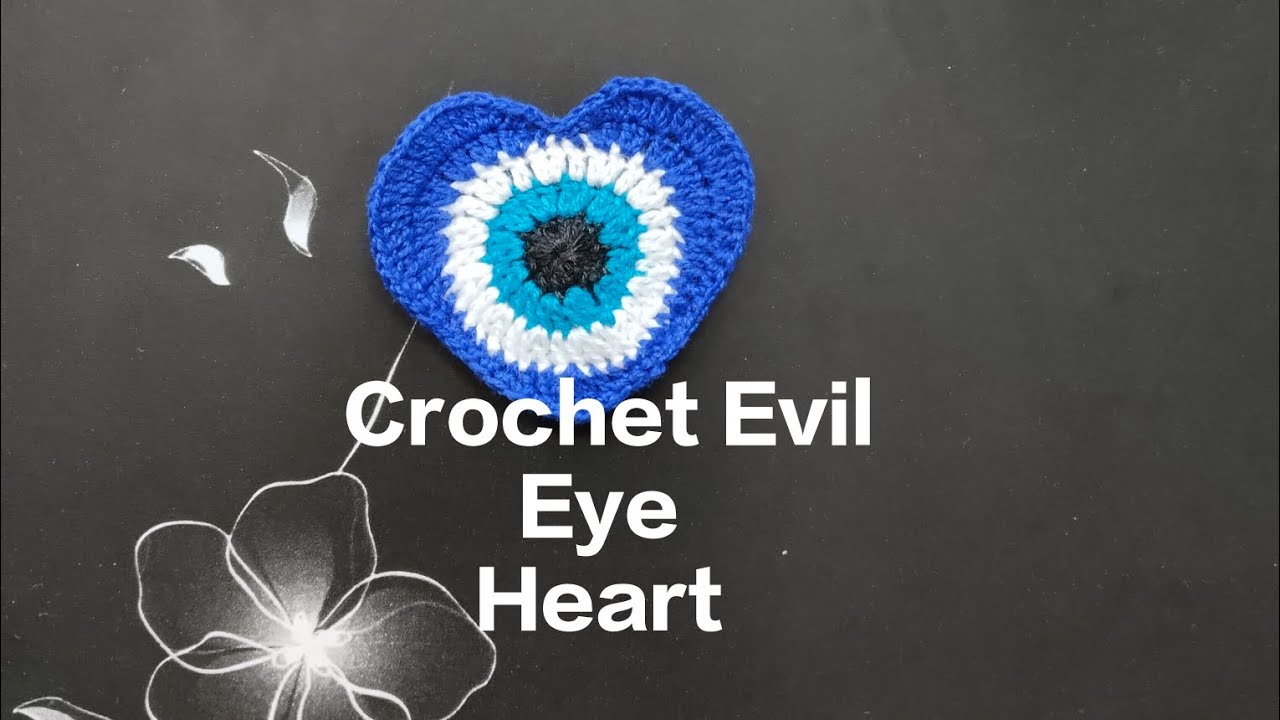 Crochet Evil Eye Heart #crochet 