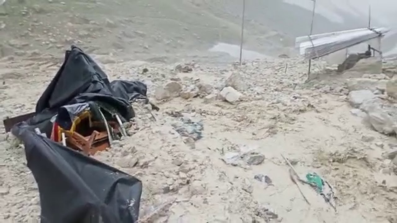 Heavy Damages At Amarnath Cave Site Due To Cloud Burst