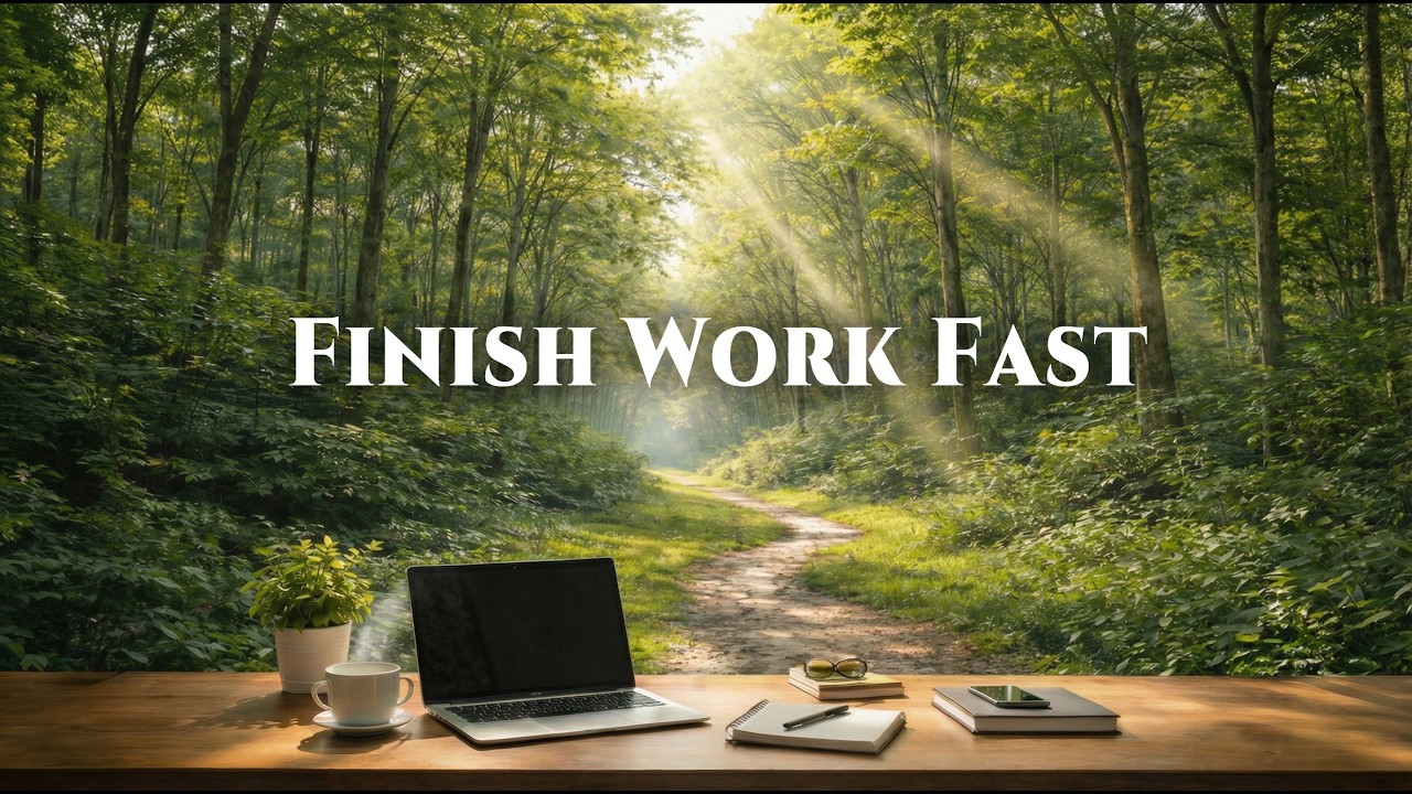 When You Want to Finish Work Fast 💻 Clear Mind Forest Piano for Deep Focus & Windsounds