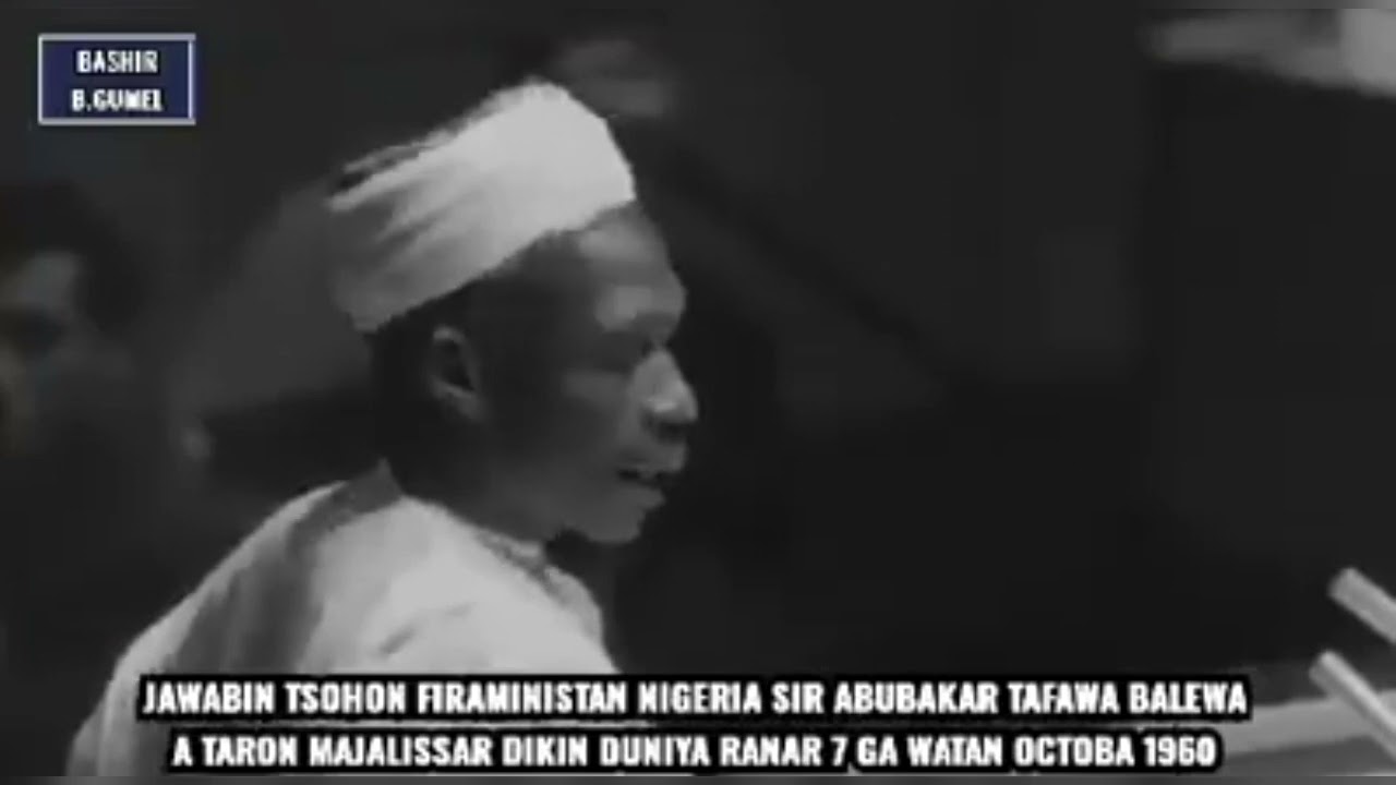 The first independence day speech by prime minister alhaji sir Tafawa balewa on 1st October, 1960.