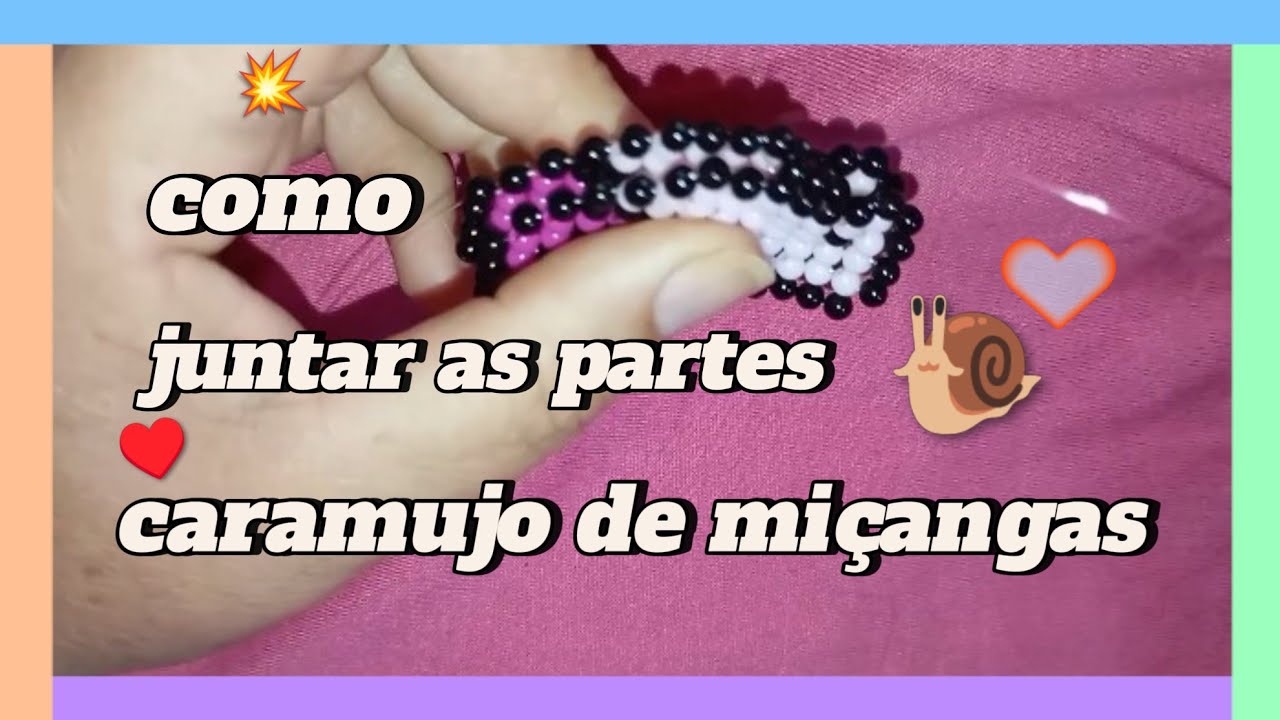 Como unir as 2 partes do caramujo de miçangas 