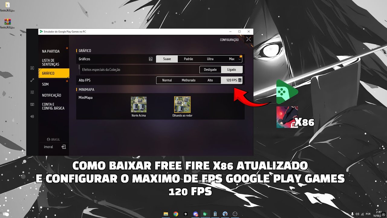 🚀 COMO BAIXAR FREE FIRE TELA PARADA X86 ATUALIZADO 2025 + CONFIGURAR 120 FPS NO GOOGLE PLAY GAMES 🔥