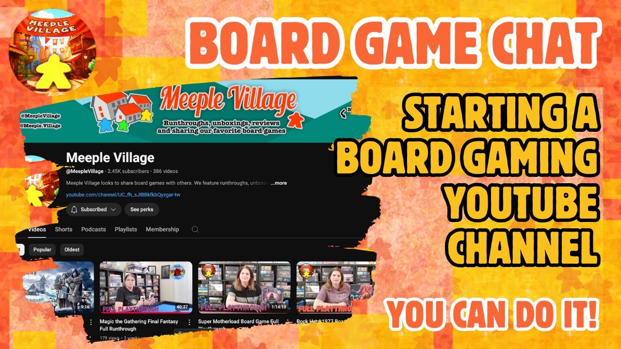 Board Game Chat E42 -  Starting a YouTube Channel