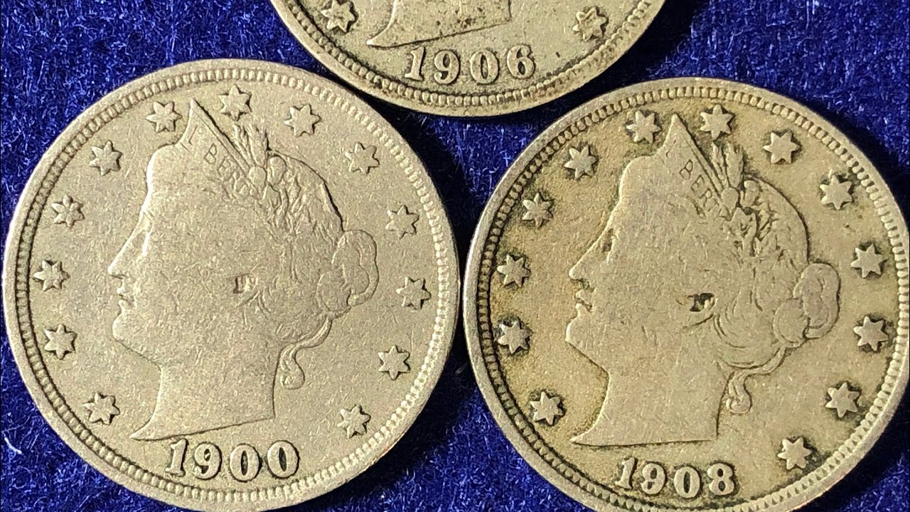 Стоимость никелевых монет &laquo;V&raquo; 1900, 1906 и 1908 годов
