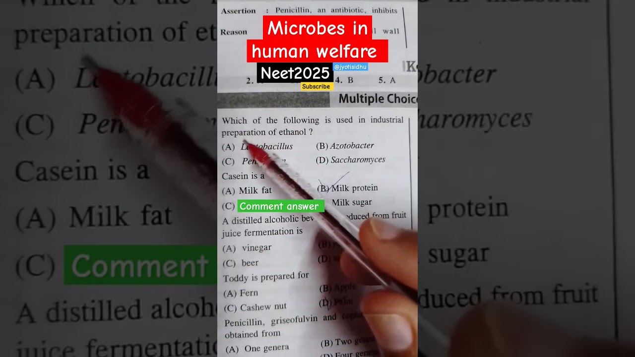 microbes in human welfare neet questions#neet2025#arjunabatchpw #pwbatch#physicswallah
