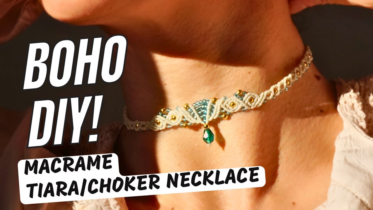 Boho Princess Vibes! ✨ DIY Macrame Tiara & Choker – Easy Tutorial!