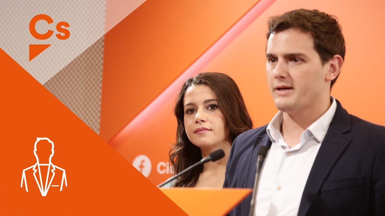 Albert Rivera e Inés Arrimadas. Rueda de Prensa sobre anuncio de fecha referéndum independencia