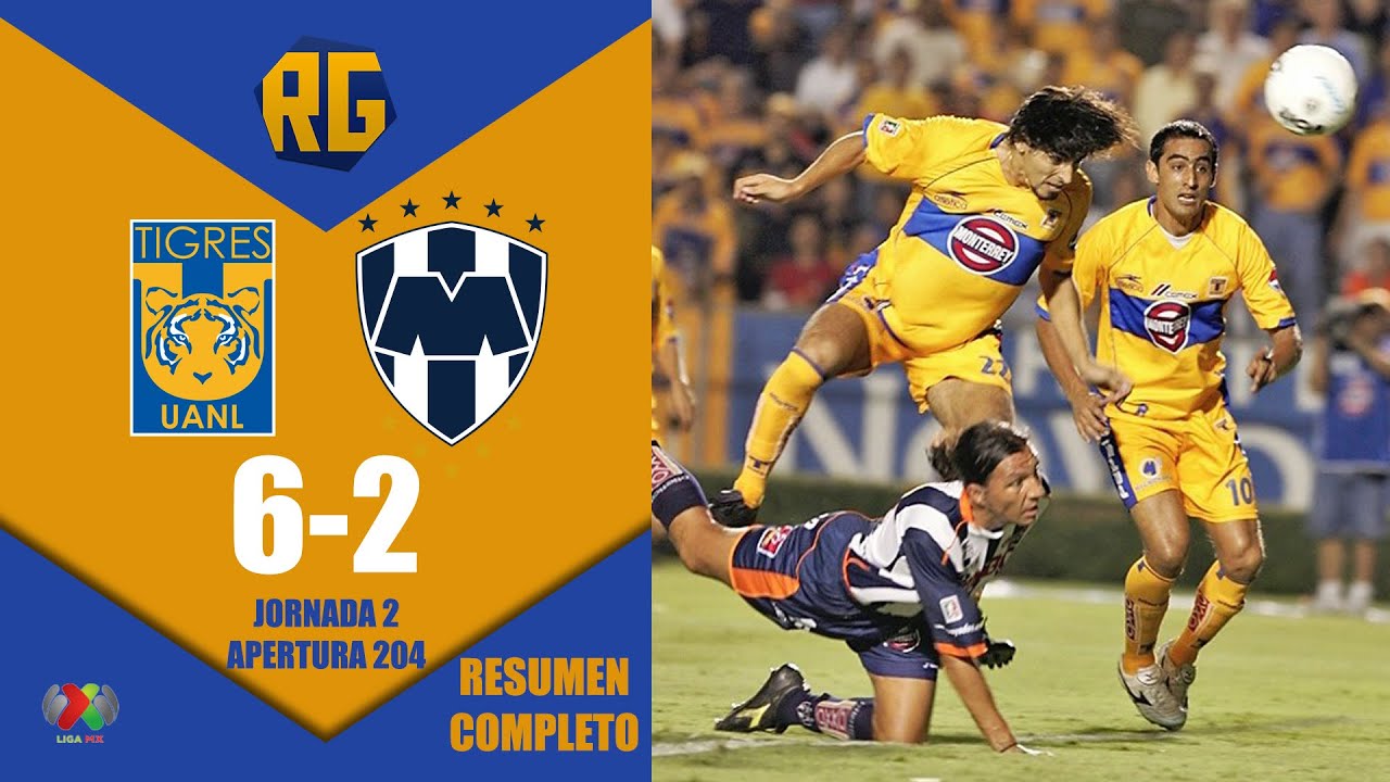 LA MAYOR GOLEADA Y HUMILLACION | TIGRES 6-2 MONTERREY | J2 Apertura 2004 | GOLES  SILVERA, GAITÁN