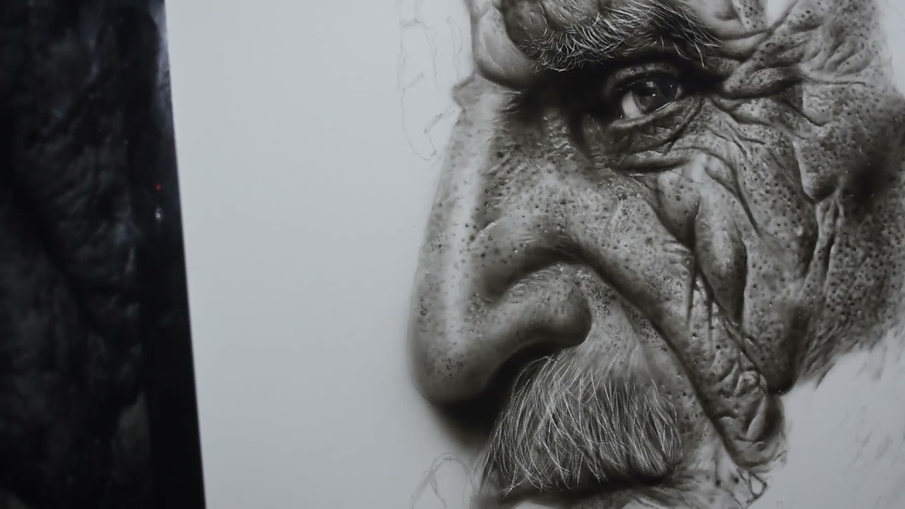 Realistic Portrait  Airbrush Painting - Time Lapse