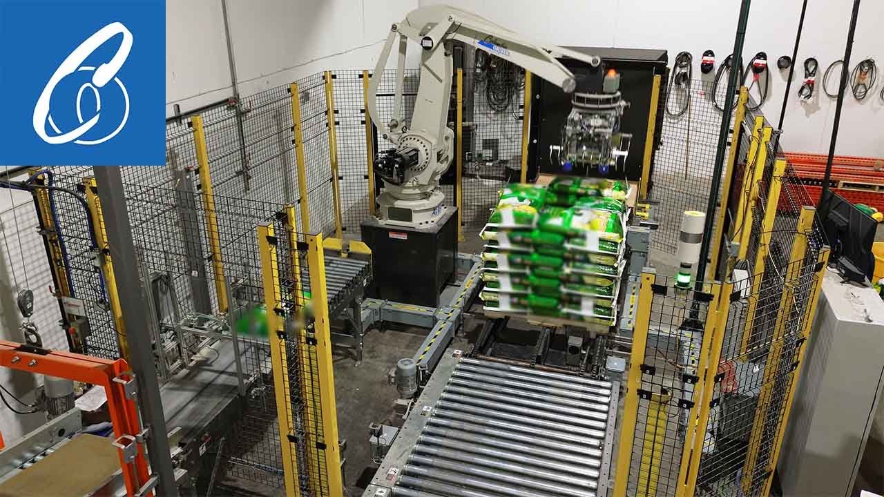 Fully Integrated Bagging + Robotic Palletizing System
