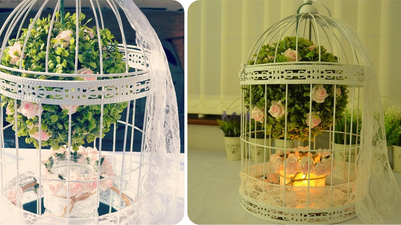 DIY Birdcage Centerpiece:  Floral Decoration