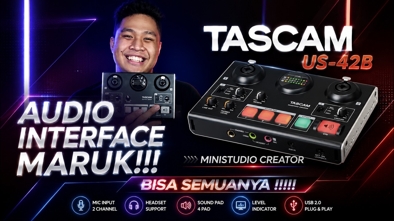 AUDIO INTERFACE MARUK !!! SEMUA FUNGSI DIBABAT HABIS !! Review Tascam MiniStudio Creator US-42B