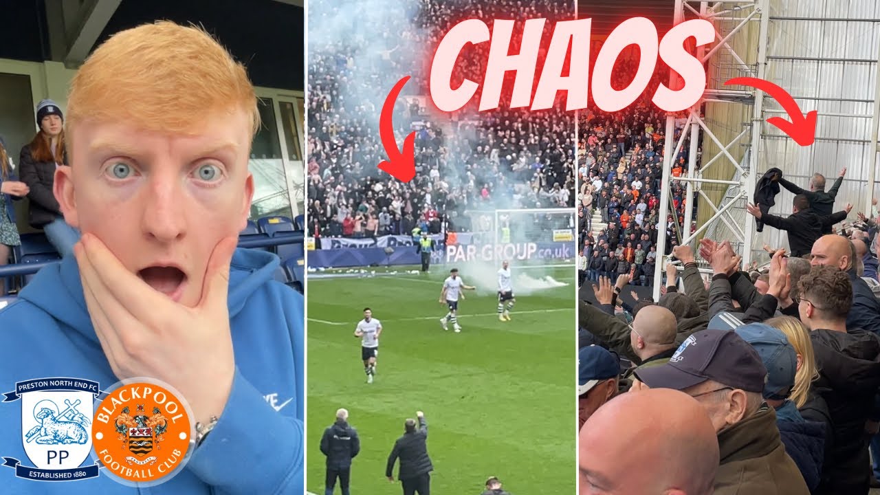 😳 FIGHTS, PYRO AND LIMBS as PRESTON win DERBY at Deepdale!