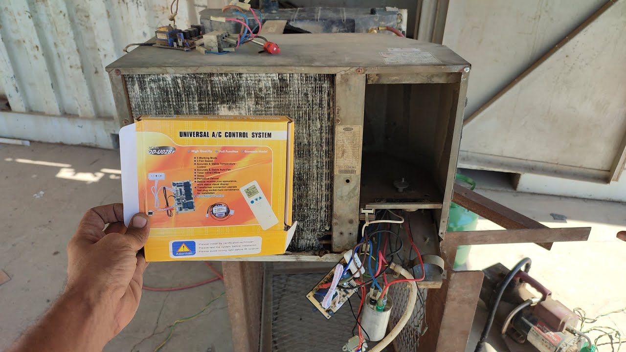 افضل شرح تركيب كارته جنرال لجهاز تكيف شباك مع توصيل دائره الكهرباء condition installing ageneral air