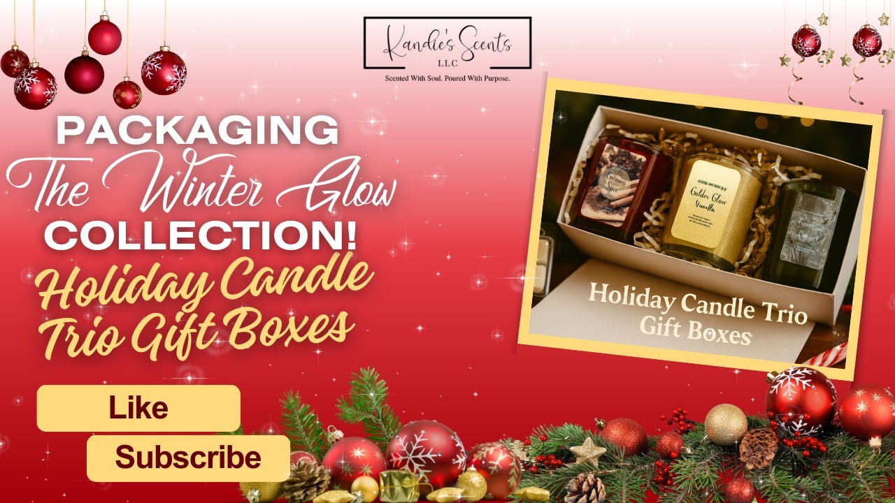 Holiday Candle Trio Gift Boxes | Winter Glow Collection Restock & Packaging Magic 🎁✨ #behindthebrand