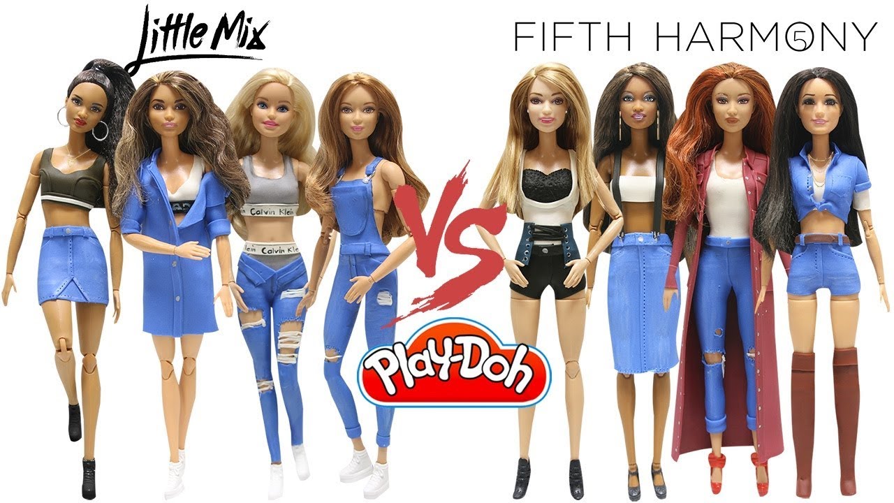 Play Doh Barbie Fashion Star Little Mix VS Fifth Harmony Denim Inspired Costumes