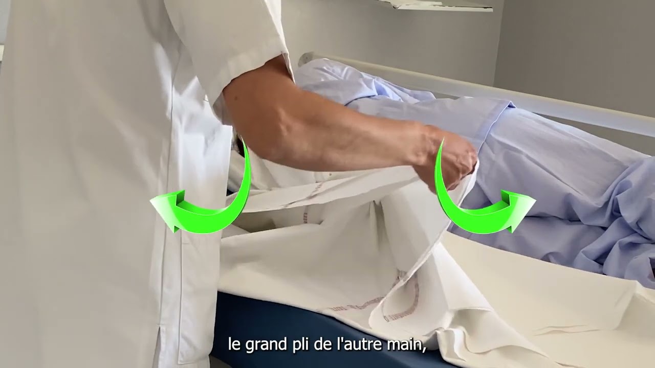 Les Tutos de la DHLS - Dépliage des draps au CHRU de TOURS