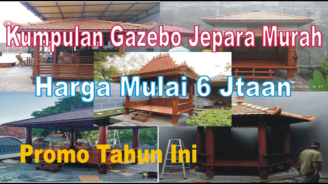 TERLARIS!!! KUMPULAN MODEL GAZEBO KAYU JATI JEPARA HARGA 6 JTAAN ( KELAPA GLUGU MINIMALIS UKIR )