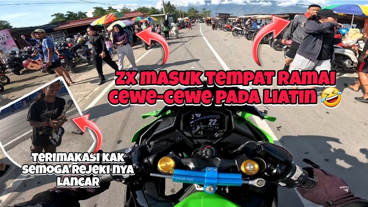 REACTION ZX MASUK KETEMPAT RAMAI JADI PUSAT PERHATIAN ORANG || Indonesia Motovlog (95)