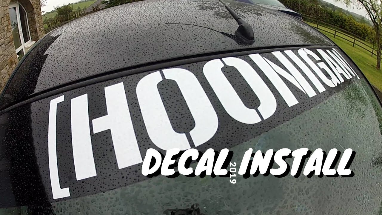 HOONIGAN FRONT WINDOW SUN STRIP DECAL(Toyota Celica 1.8 install Detailed Dry Install)