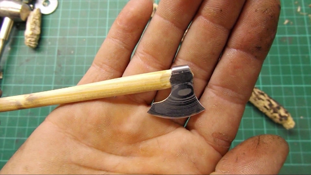 Making a Very Tiny Axe From Damascus Steel