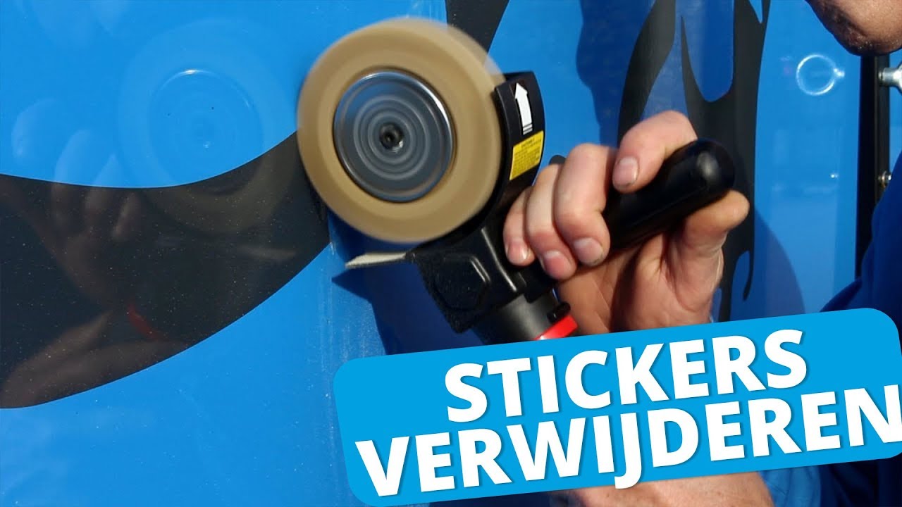 Stickers verwijderen met de lamellen schuurmachine - Rintje Ritsma | Datona.nl