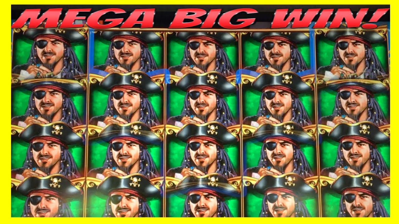 **MEGA BIG WIN!** FULL SCREEN WILDS! Pirate Ship WMS Slot Machine Bonus Wins!