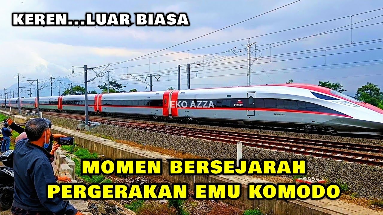 Eksklusif...Detik2 EMU KOMODO DICOBA, Masuk Stasiun Tegalluar Kereta Cepat