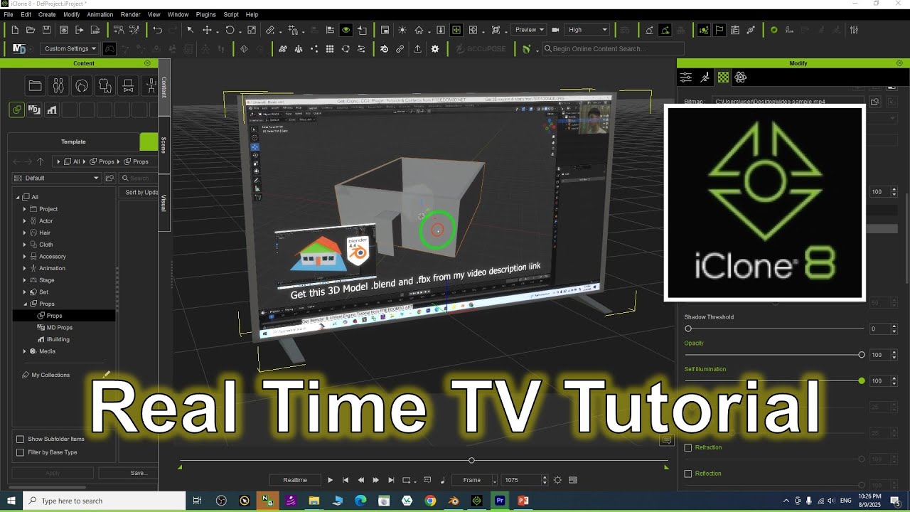 iClone 8 — Как настроить экран телевизора в реальном времени — Полное руководство #iclone #tv #3d...