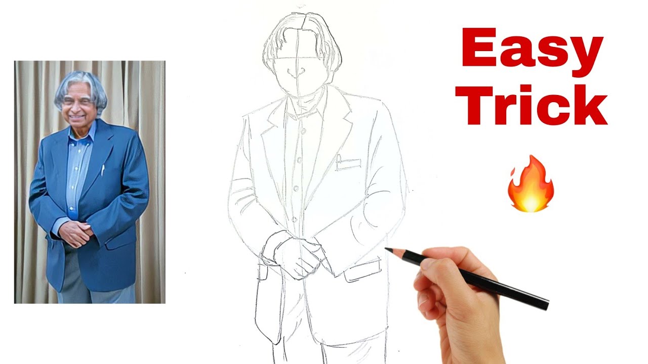 Dr. APJ Abdul Kalam Drawing Full Tutorial // How to draw Dr Abdul Kalam //