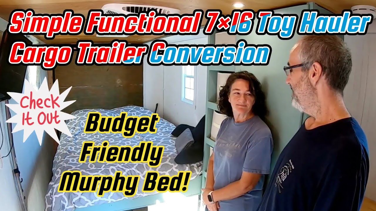 Простой грузовой прицеп-трансформер 7×16 Toy Hauler с бюджетной кроватью Murphy