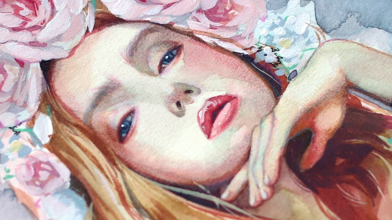 HOW TO PAINT A REALISTIC PORTRAIT WITH WATERCOLORS AND COLOR PENCILS! // no 2