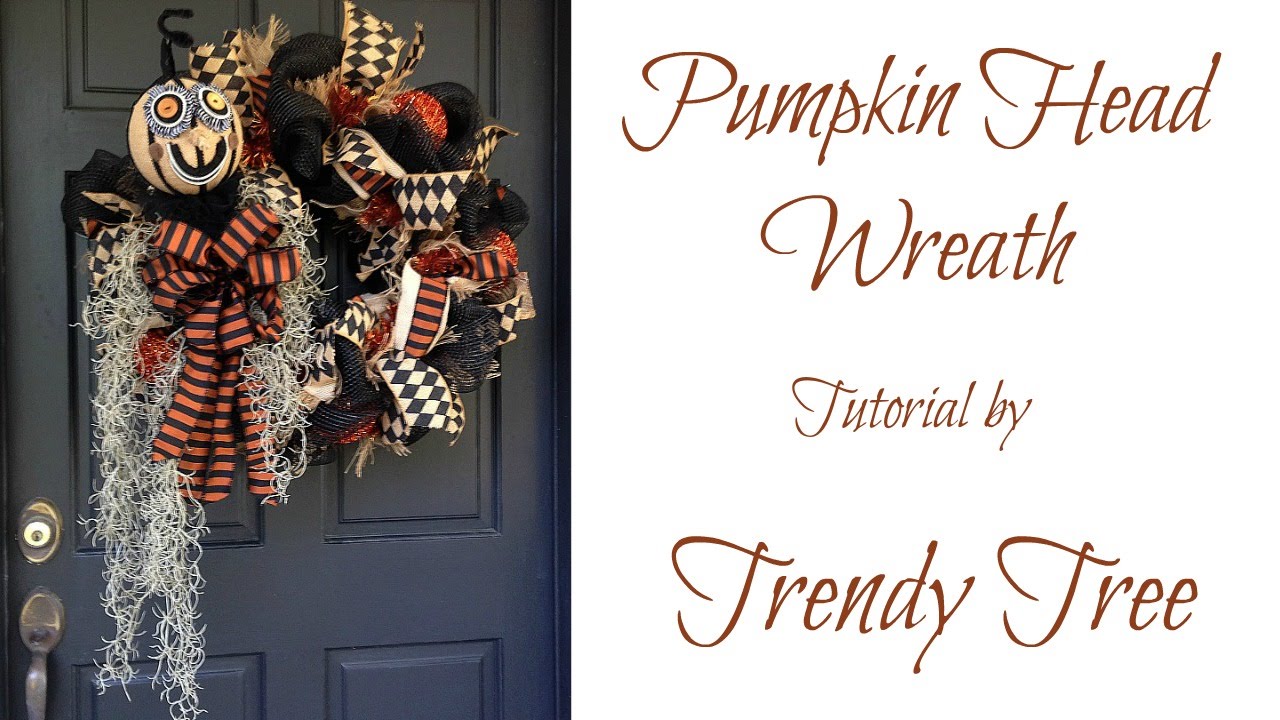 Pumpkin Head Halloween Wreath Tutorial