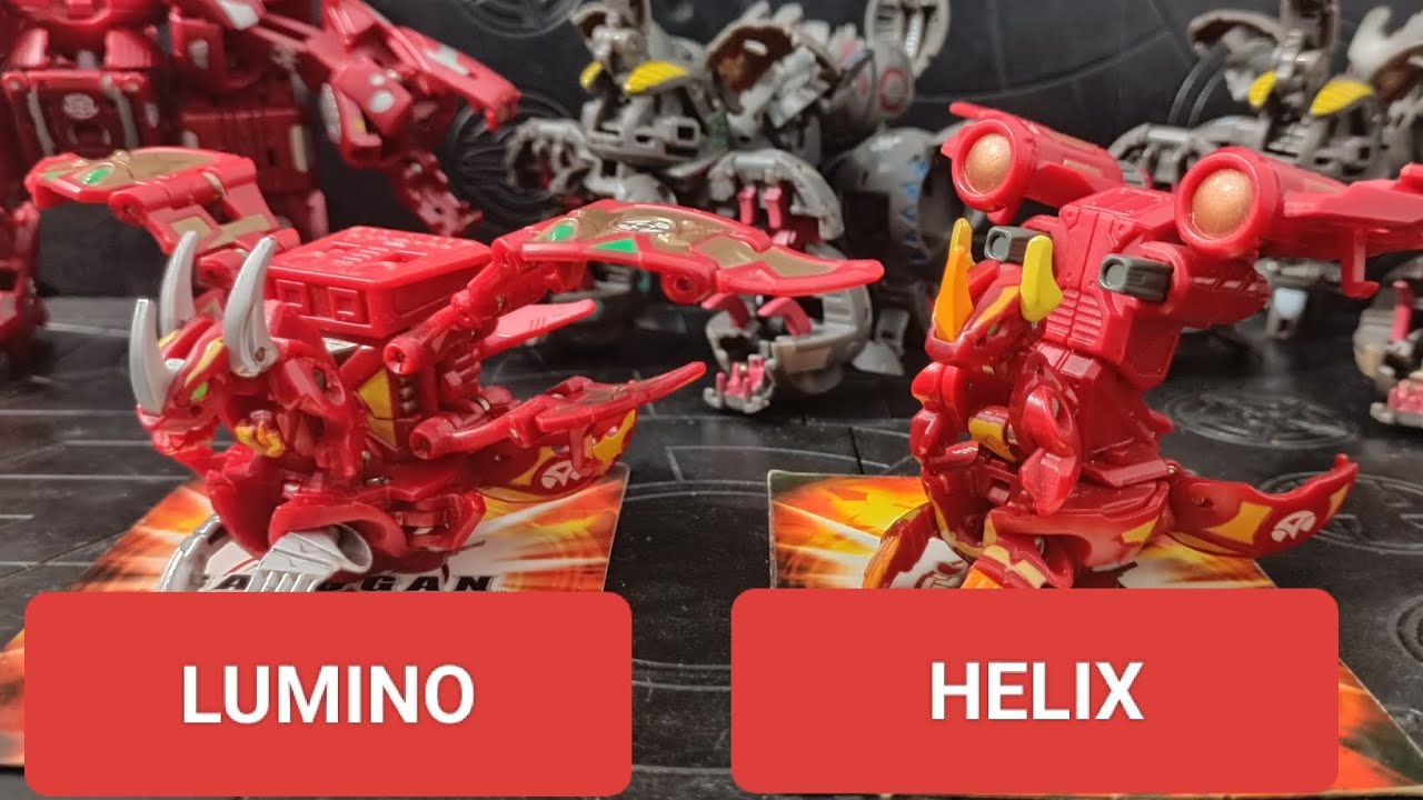 Bakugan Pyrus - Helix Dragonoid & Lumino Dragonoid