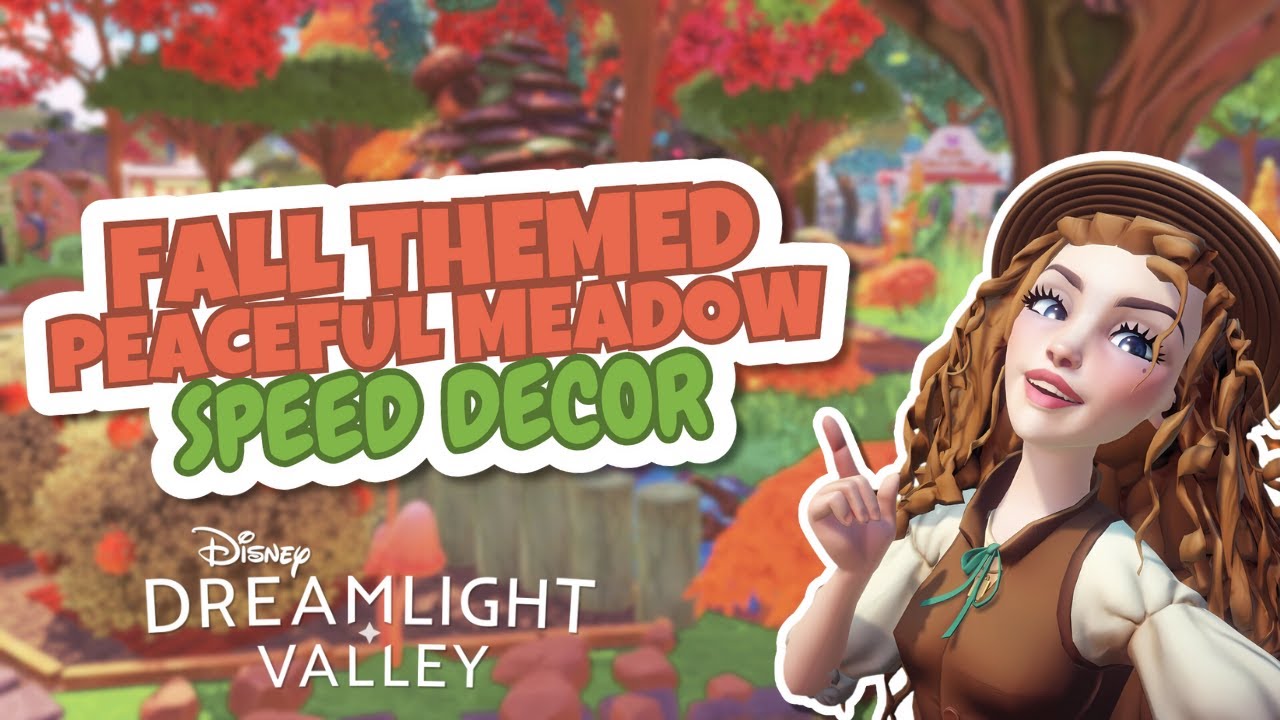 Decorating Peaceful Meadows for Fall 🍂 | Cozy Autumn Plaza Build | Disney Dreamlight Valley